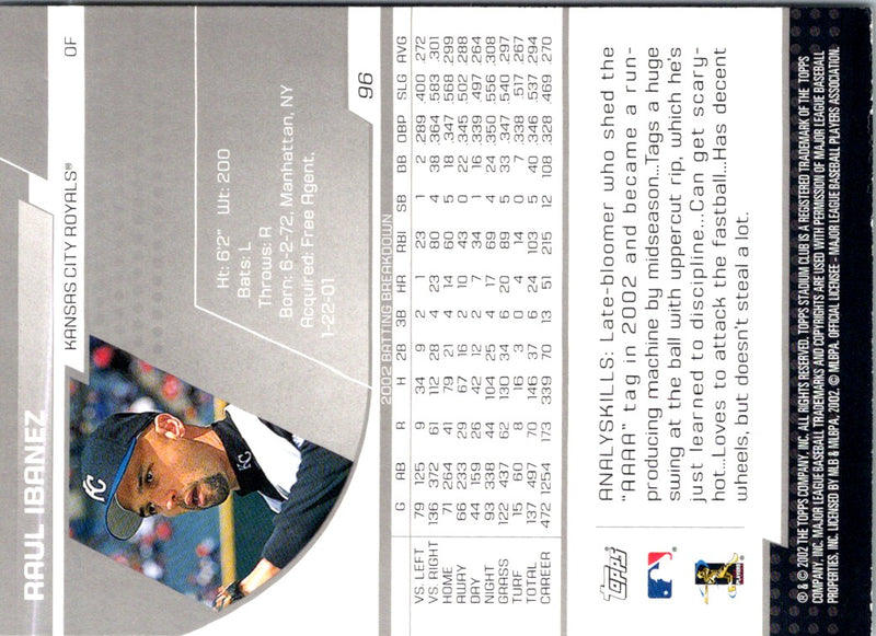2003 Stadium Club Royal Gold Raul Ibanez