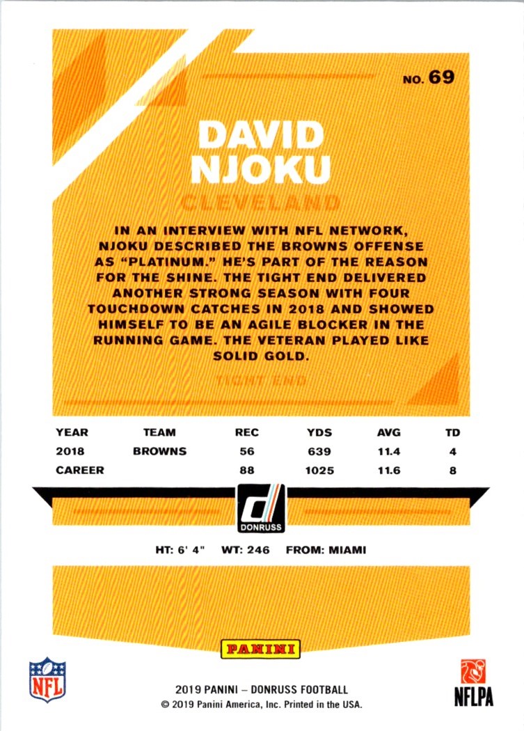 2019 Donruss David Njoku