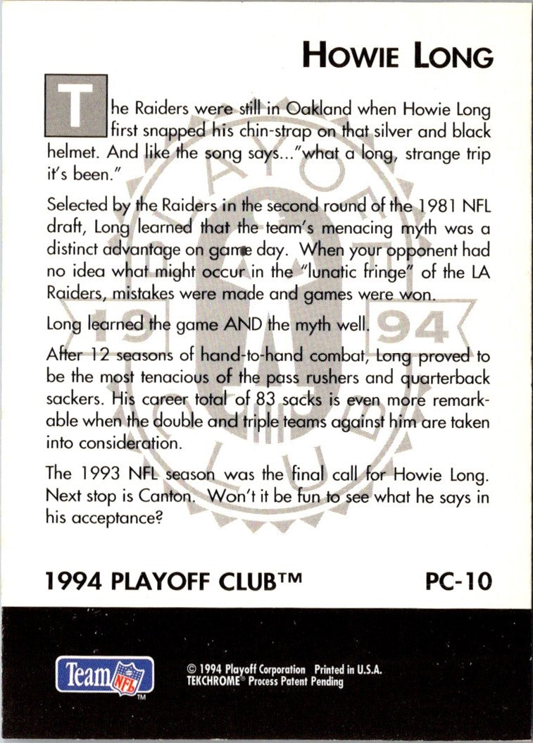 1994 Playoff Club Howie Long