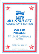 1986 Topps Glossy Willie McGee