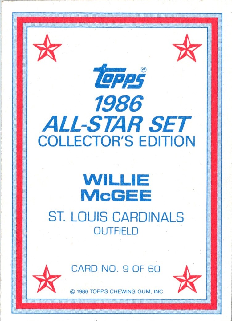 1986 Topps Glossy Willie McGee