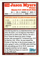 1994 Topps Jason Myers #754 Rookie