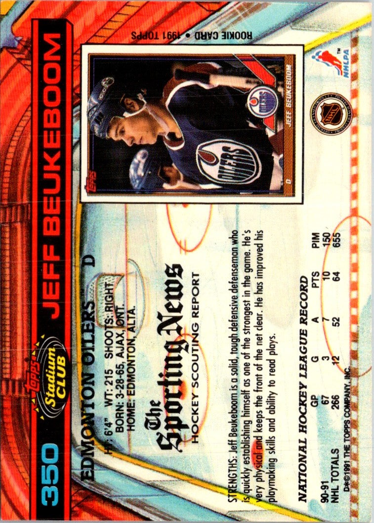 1991 Stadium Club Jeff Beukeboom