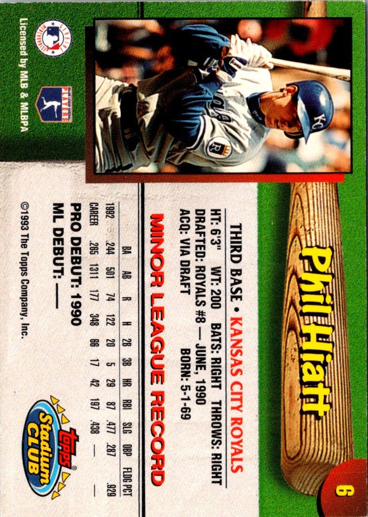 1993 Stadium Club Kansas City Royals Phil Hiatt