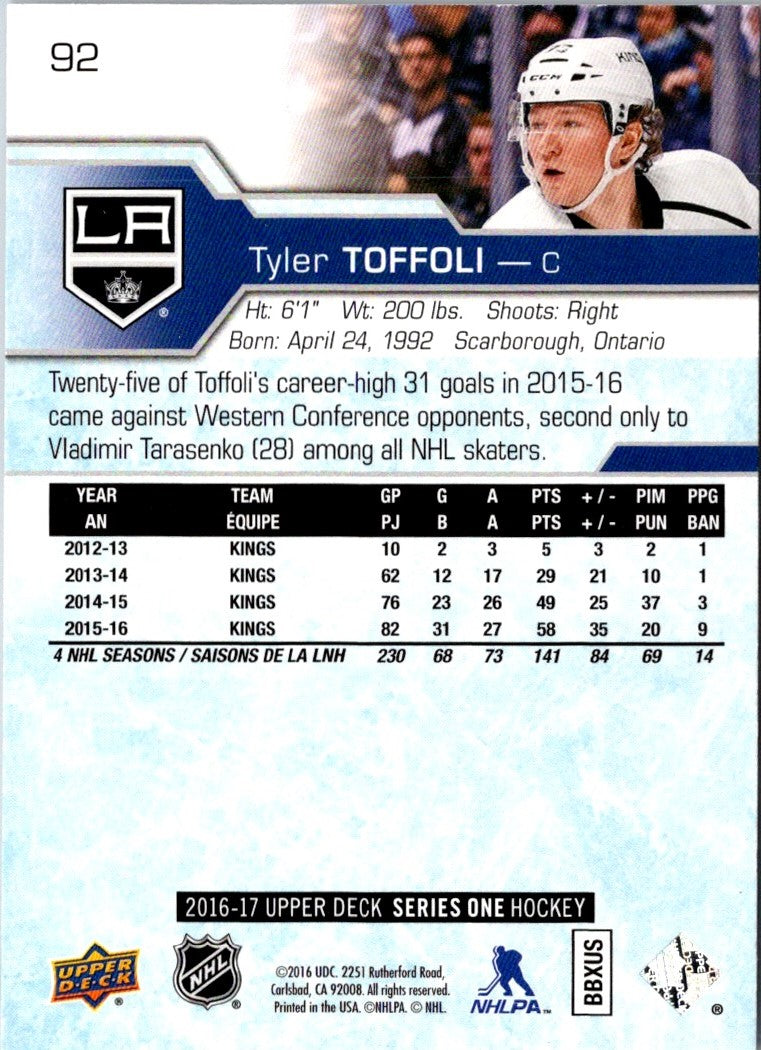 2016 Upper Deck Tyler Toffoli