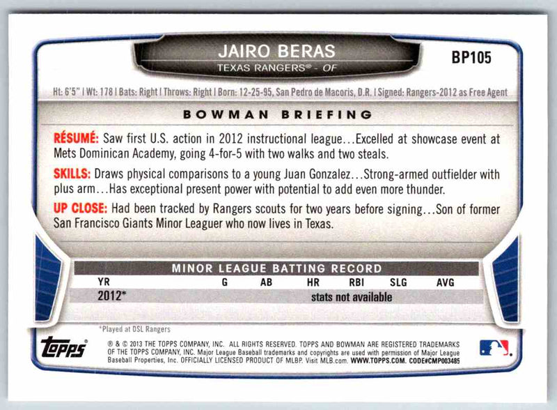 2014 Bowman Jairo Beras