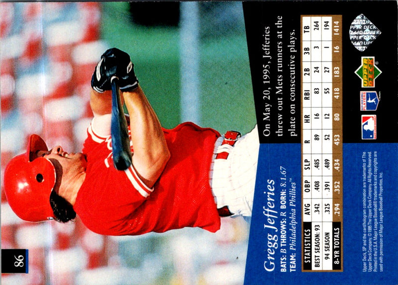 1995 SP Superbafoil Gregg Jefferies