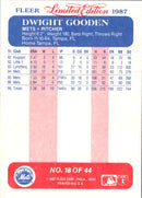 1987 Fleer Limited Edition Dwight Gooden