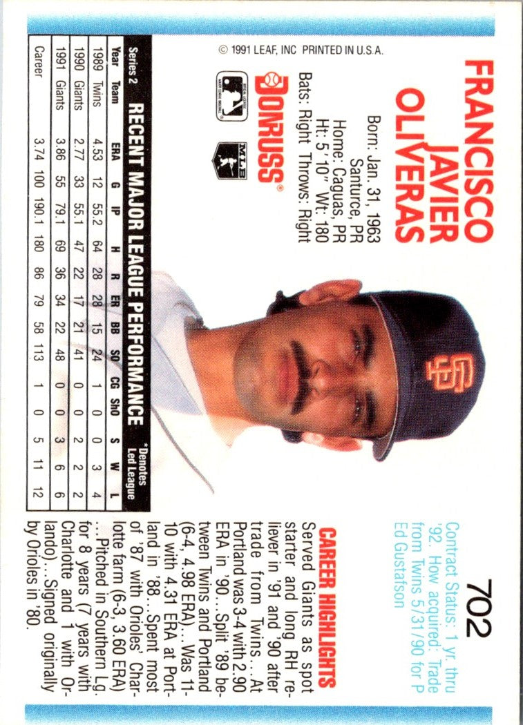 1991 Donruss Javier Ortiz