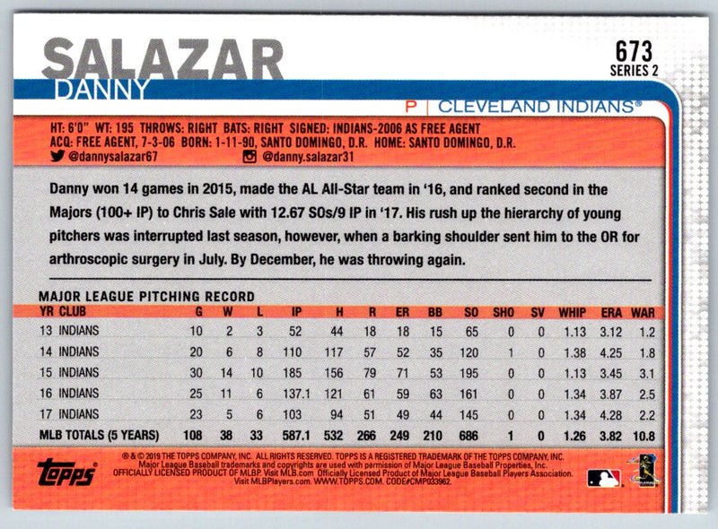 2019 Topps Danny Salazar