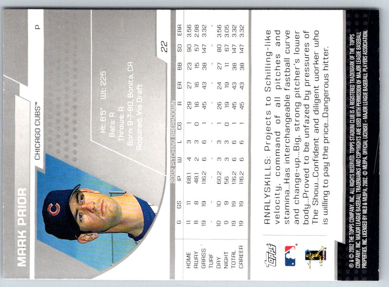 2003 Stadium Club Mark Prior