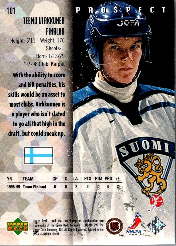 1998 Upper Deck Black Diamond Teemu Virkkunen