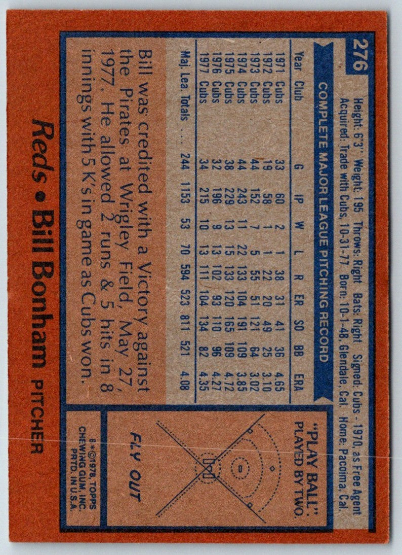 1978 Topps Bill Bonham