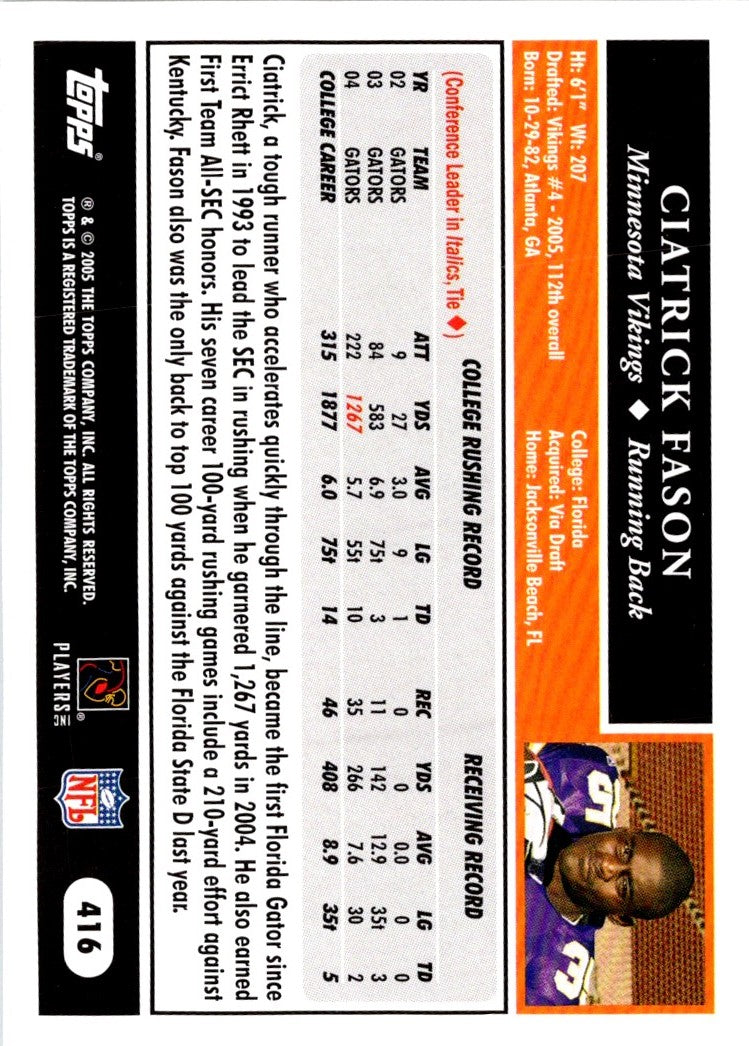 2005 Topps Ciatrick Fason