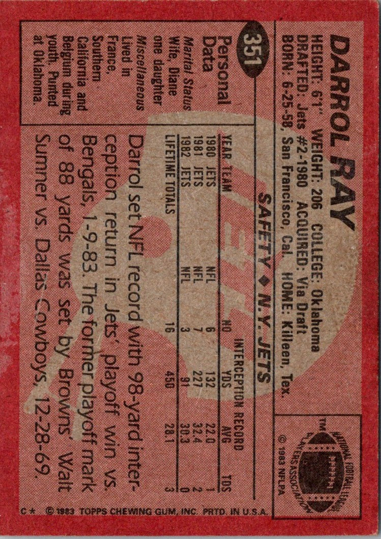 1983 Topps Darrol Ray