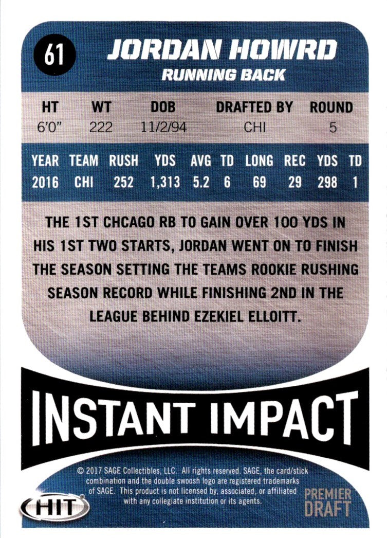 2017 SAGE HIT Jordan Howard