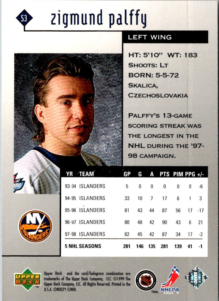 1998 Upper Deck Black Diamond Zigmund Palffy