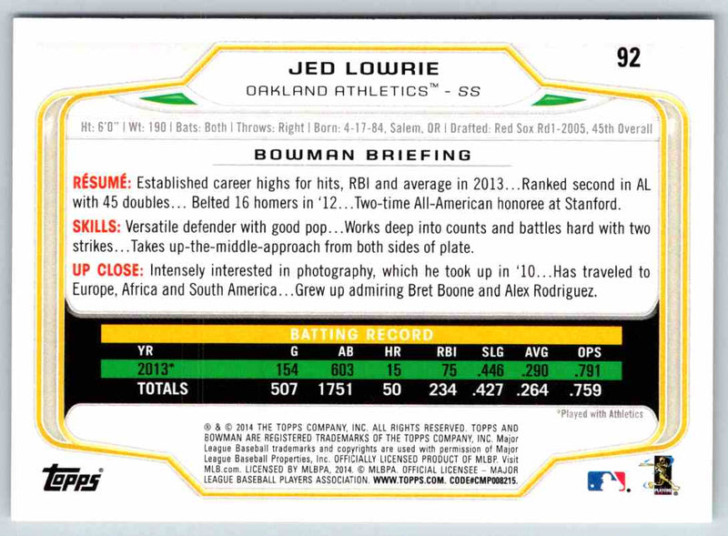 2014 Bowman Jed Lowrie