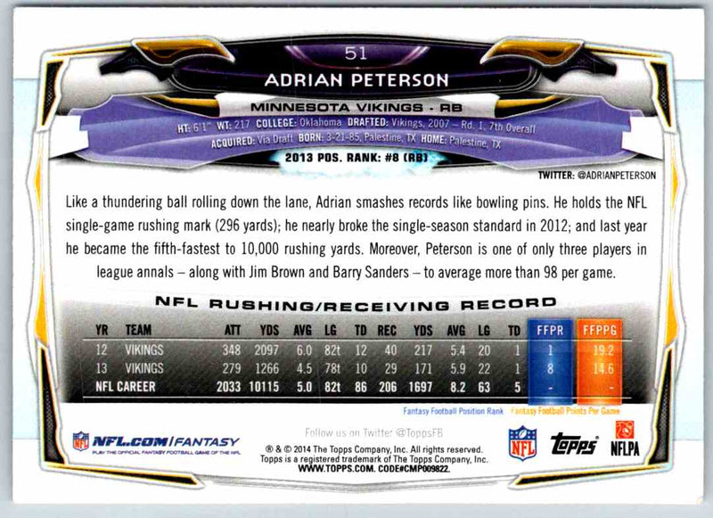 2014 Topps Adrian Peterson