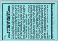 1986 Leaf Fleet Feet (Willie McGee/Vince Coleman) #225