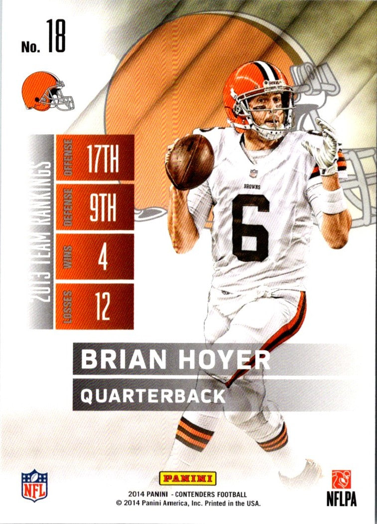 2014 Panini Contenders Brian Hoyer