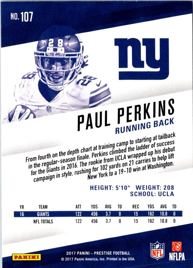 2017 Panini Prestige Paul Perkins