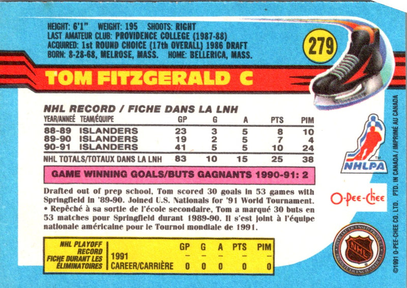 1991 O-Pee-Chee Tom Fitzgerald