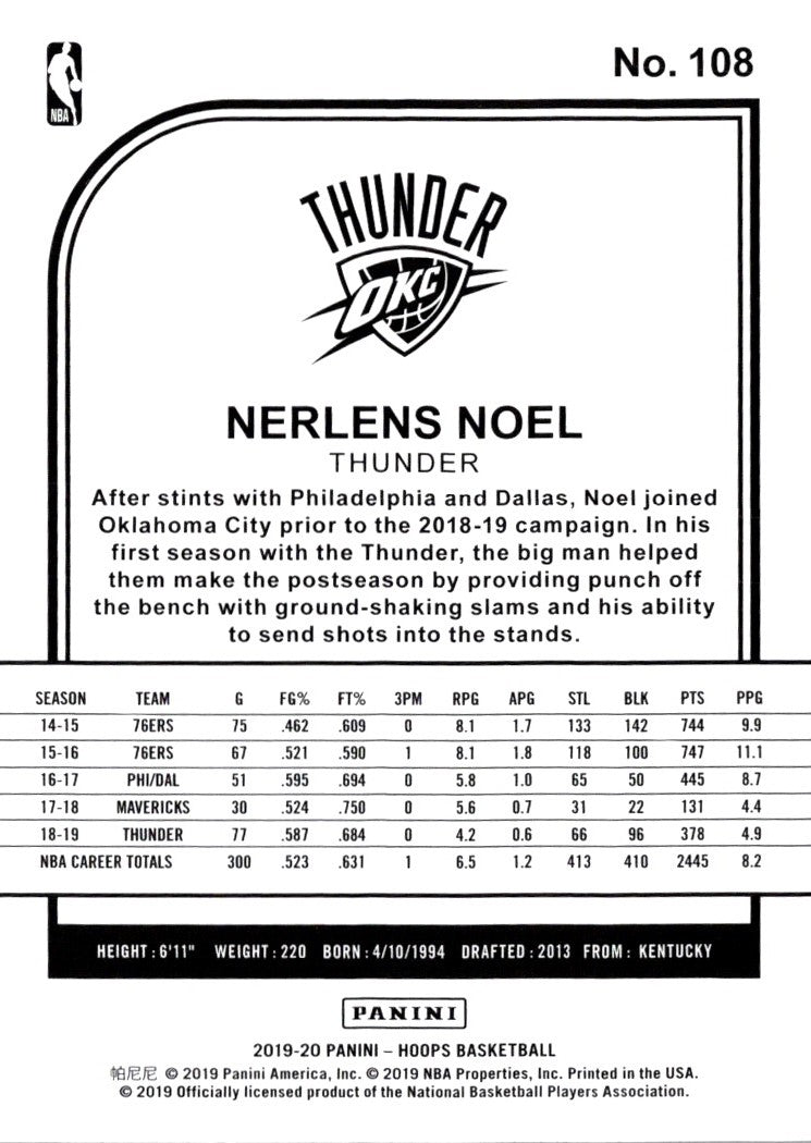 2019 Hoops Nerlens Noel