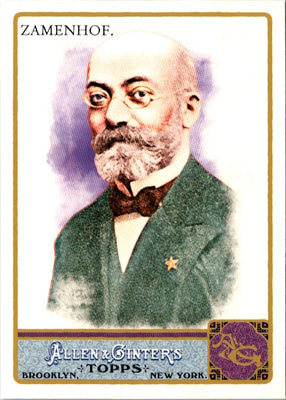 2011 Topps Allen & Ginter Glossy Factory Set L.L. Zamenhof #107 /999