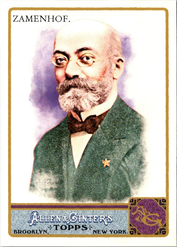 2011 Topps Allen & Ginter Glossy Factory Set L.L. Zamenhof #107 /999