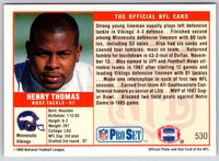 1989 NFL Proset Henry Thomas #530