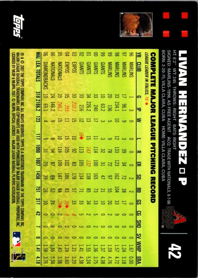 2007 Topps Livan Hernandez