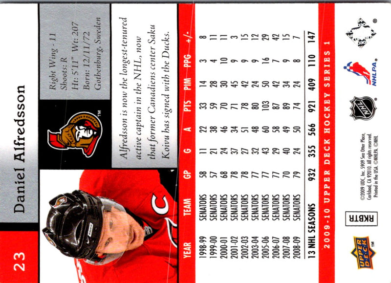 2009 Upper Deck Daniel Alfredsson