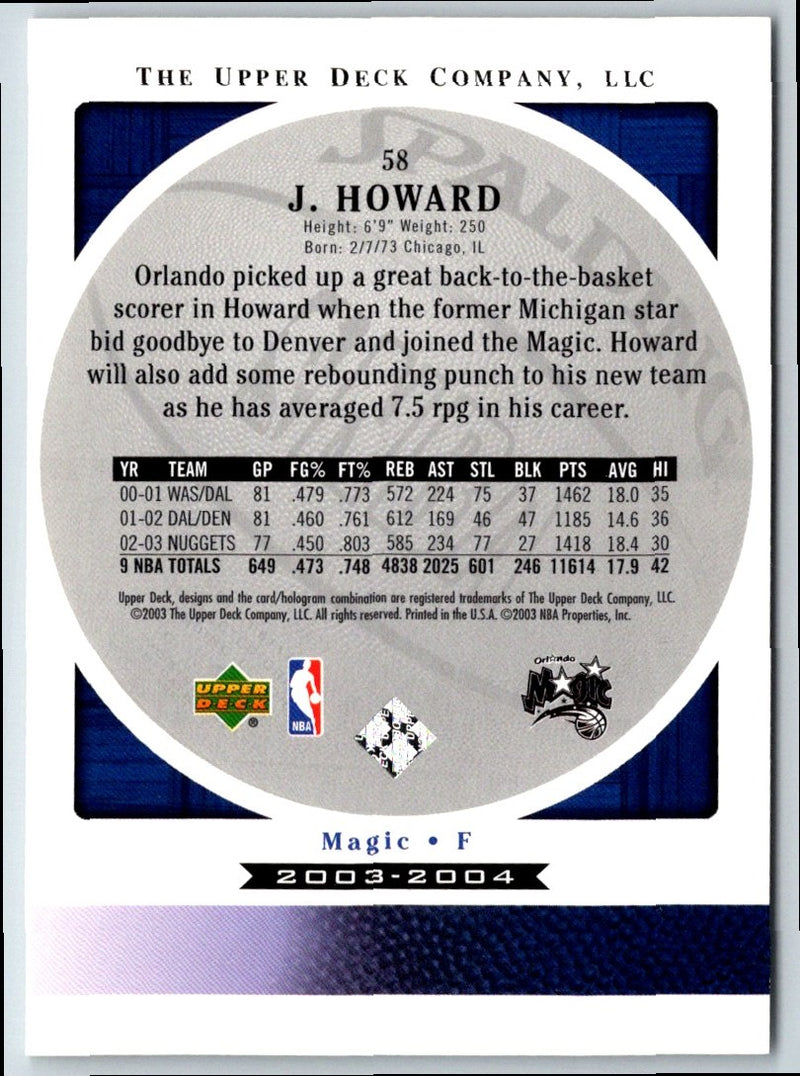 2003 Upper Deck Standing O Juwan Howard