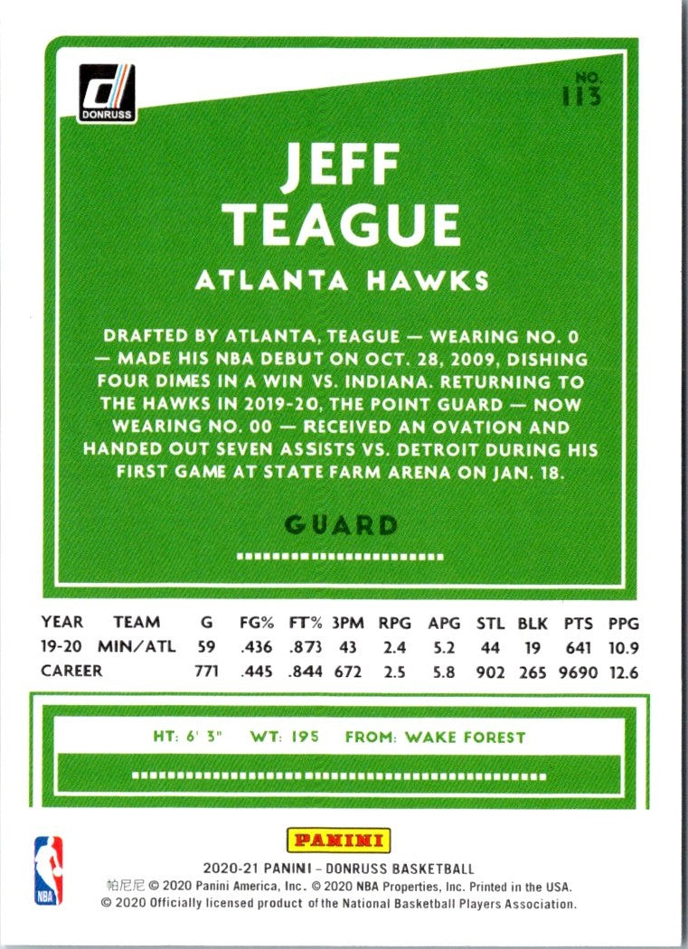 2020 Donruss Jeff Teague