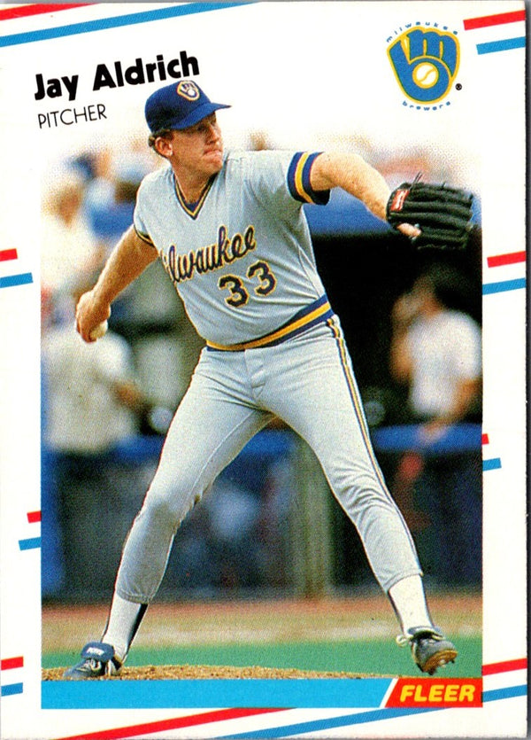 1988 Fleer Jay Aldrich #155 Rookie