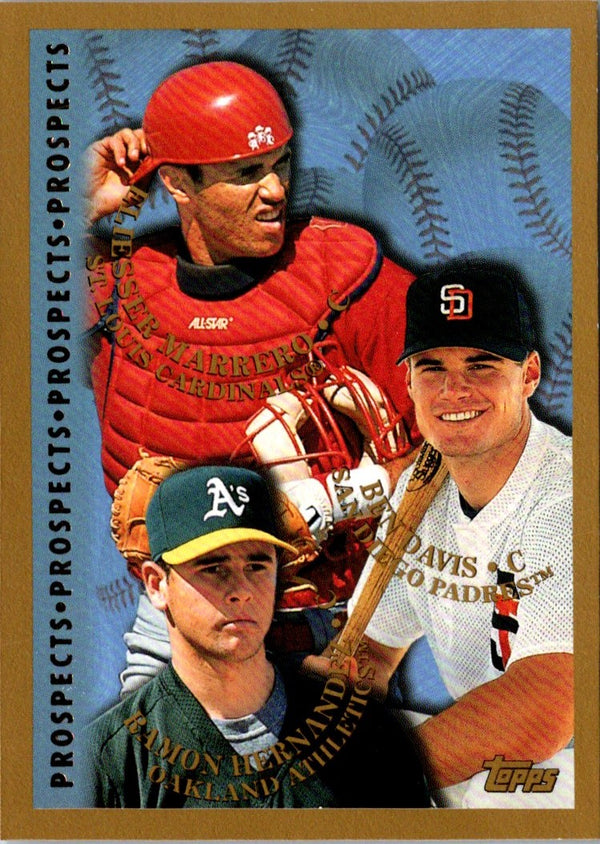 1998 Topps Ramon Hernandez/Ben Davis/Eli Marrero #261