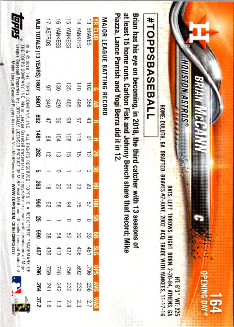 2018 Topps Opening Day Brian McCann