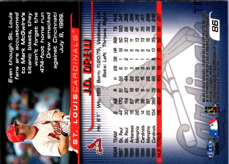 2000 Fleer Focus J.D. Drew