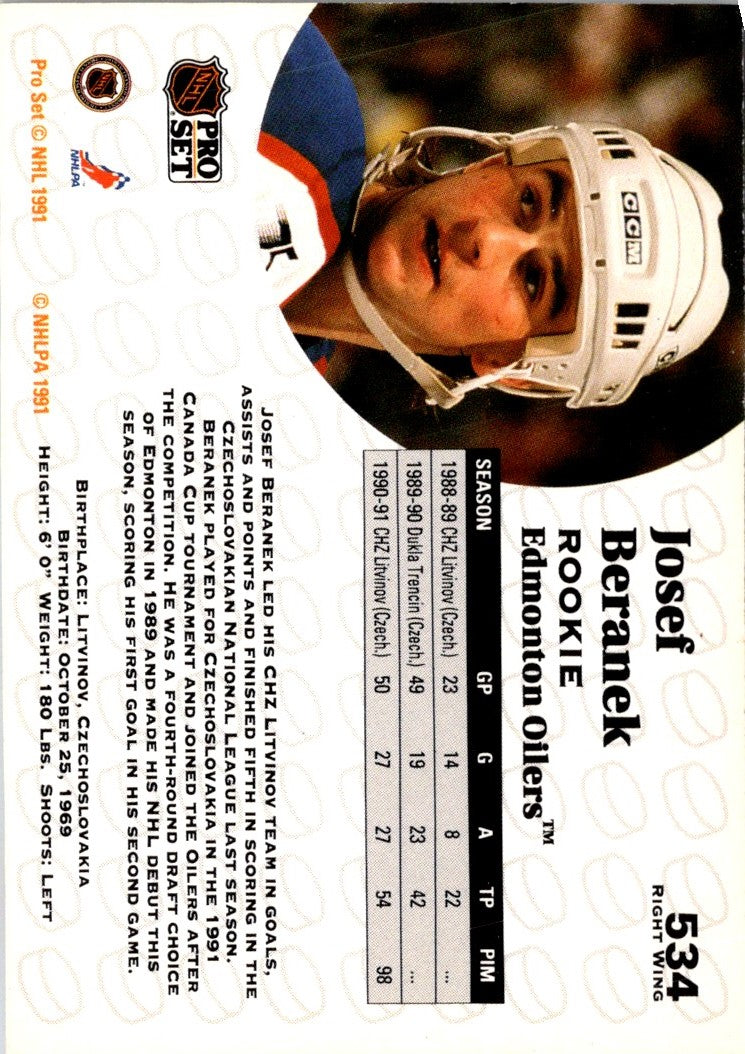 1991 Pro Set Josef Beranek