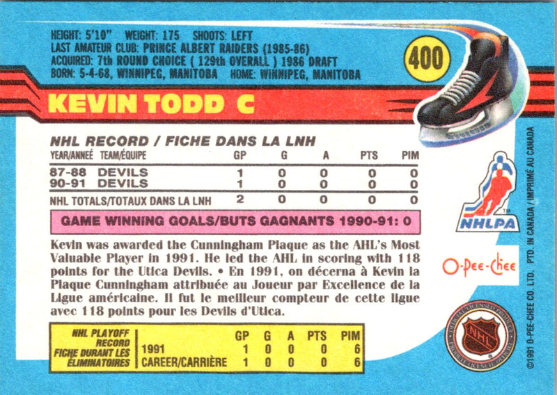 1991 O-Pee-Chee Kevin Todd