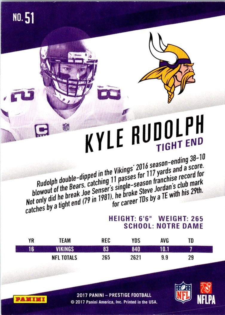 2017 Panini Prestige Kyle Rudolph