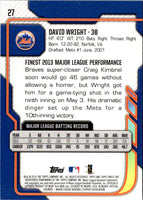2014 Finest David Wright #27