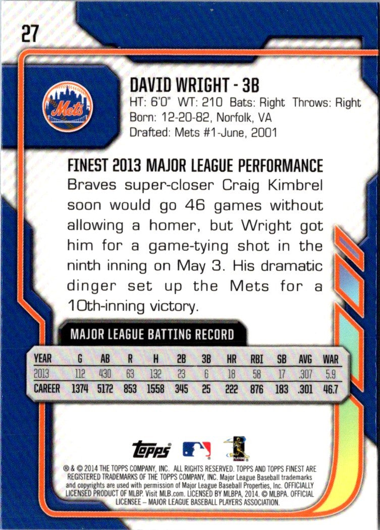 2014 Finest David Wright