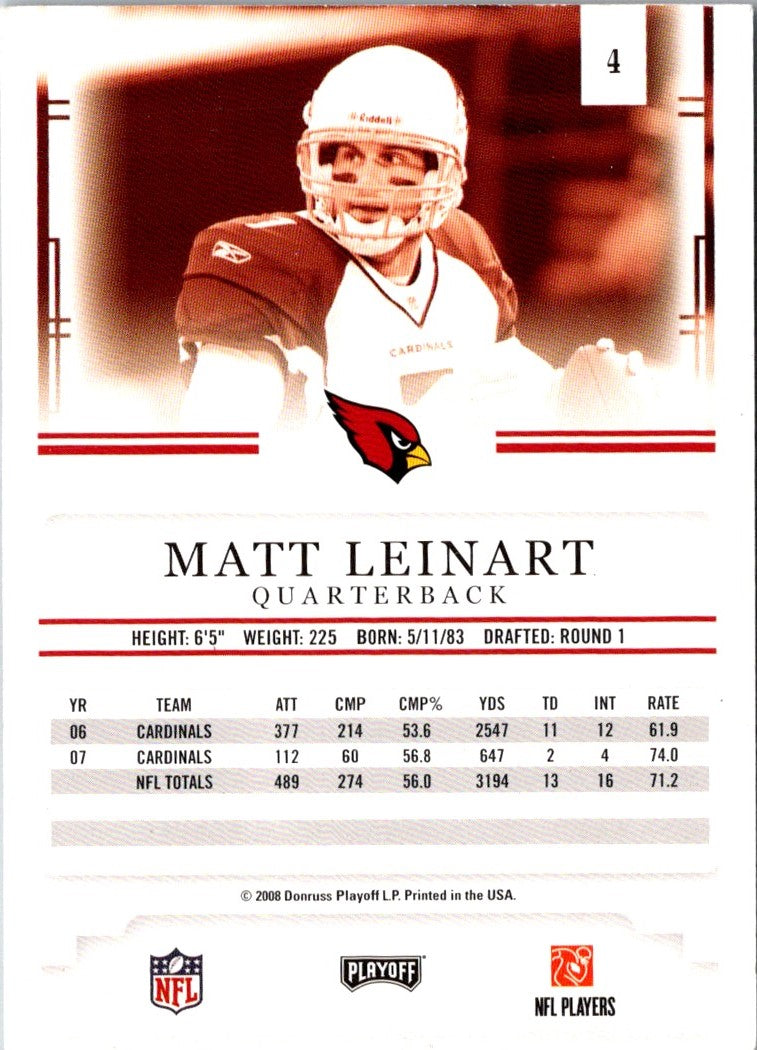 2008 Playoff Prestige Matt Leinart