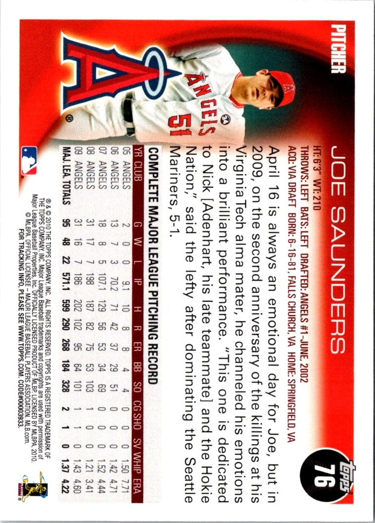 2010 Topps Joe Saunders