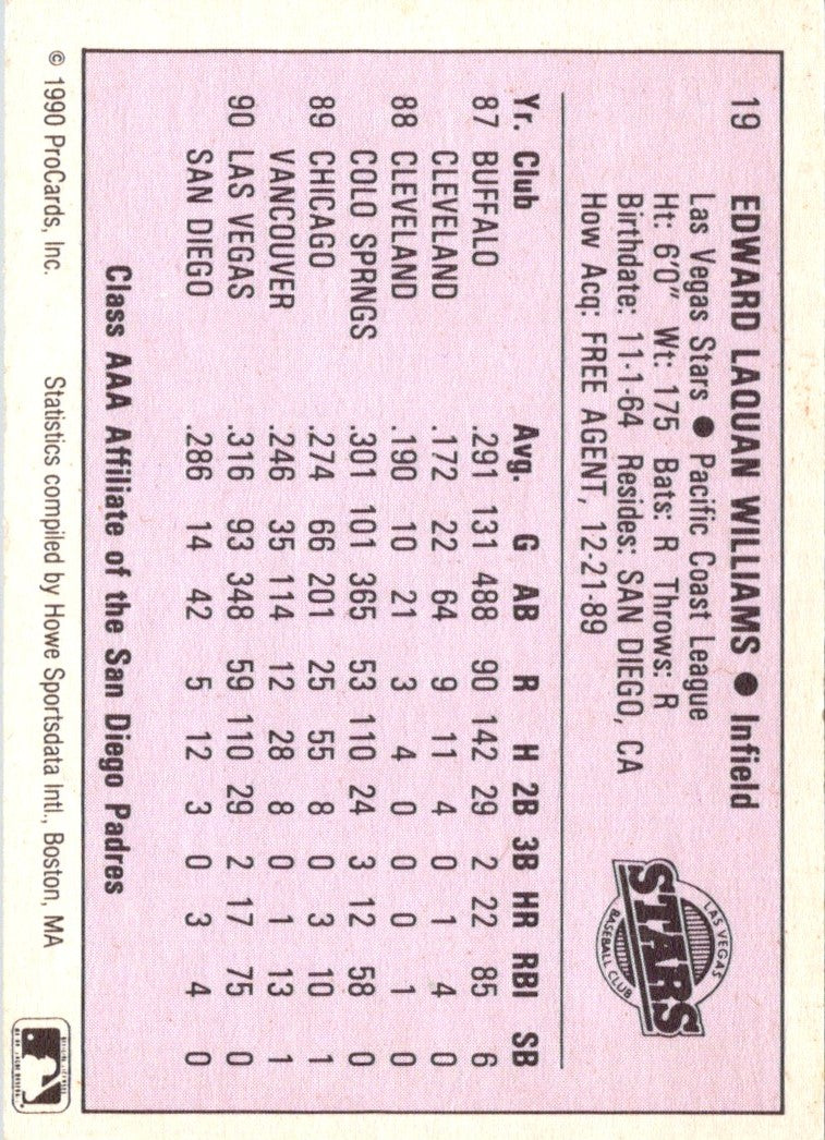 1990 ProCards AAA Eddie Williams