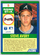 1991 Score 100 Rising Stars Steve Avery