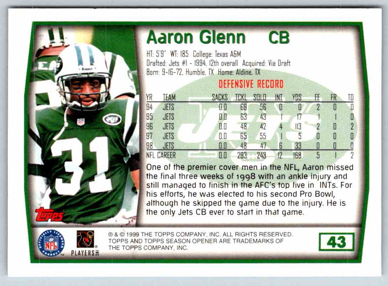 1999 Topps Aaron Glenn