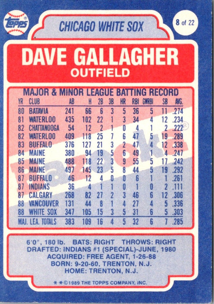 1989 Topps Bazooka Dave Gallagher